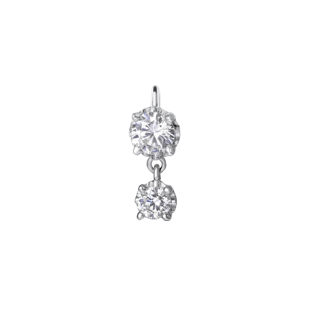 2 Prong – 14K & 18K Gold Gemstone Charm - piercing - zone.com