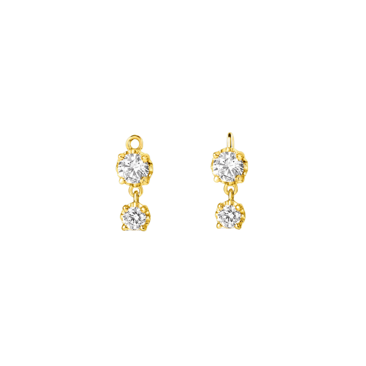 2 Prong – 14K & 18K Gold Gemstone Charm