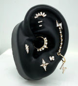 Six Sparkling Swarovski CZs with Solid 14k Gold - Threadless End piercing-zone.com