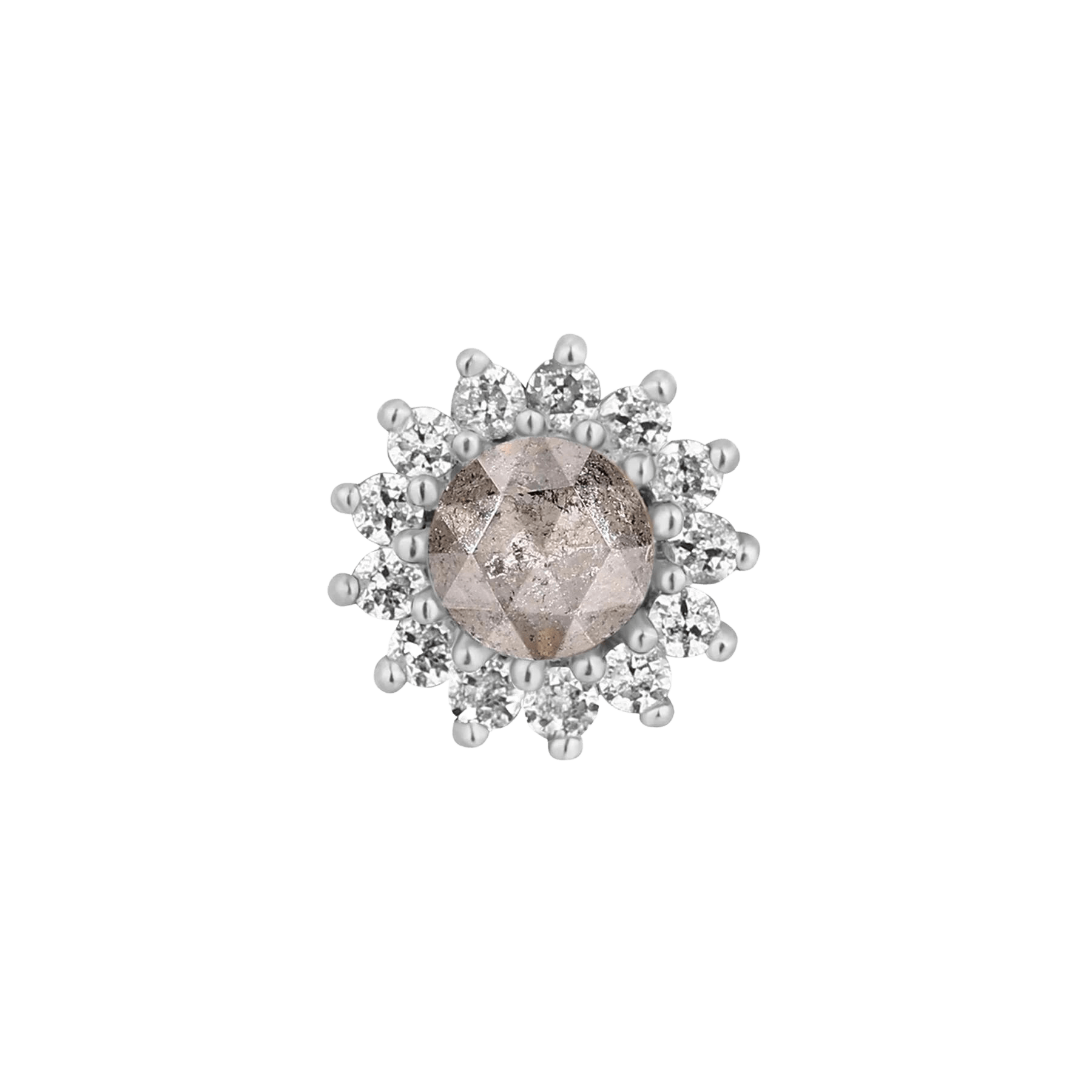 DELPHINE - GREY DIAMOND + WHITE SAPPHIRE - THREADLESS END piercing-zone.com