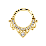 Amara Seamless Ring – 14K Gold Cup & Divot Design