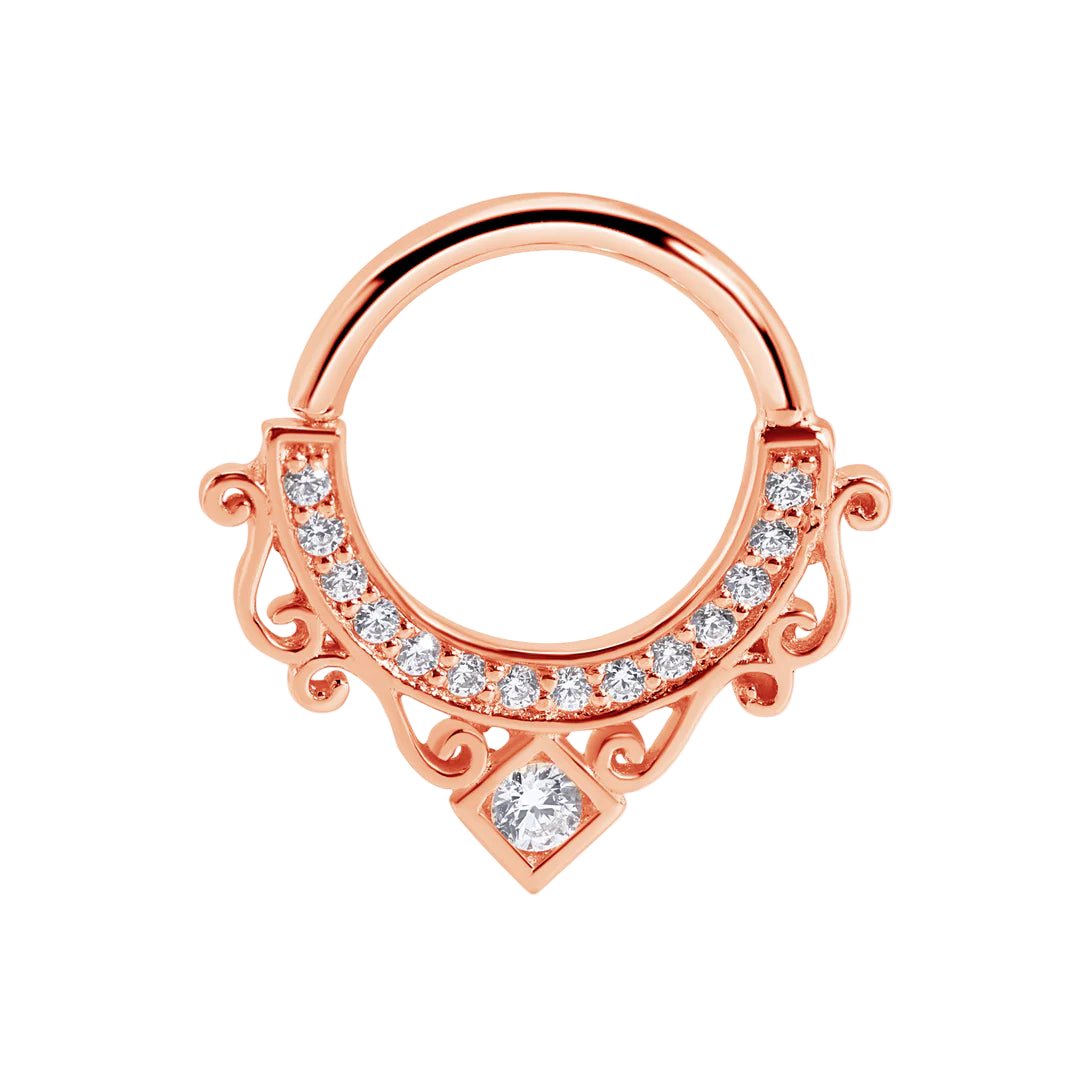 Amara Seamless Ring – 14K Gold Cup & Divot Design