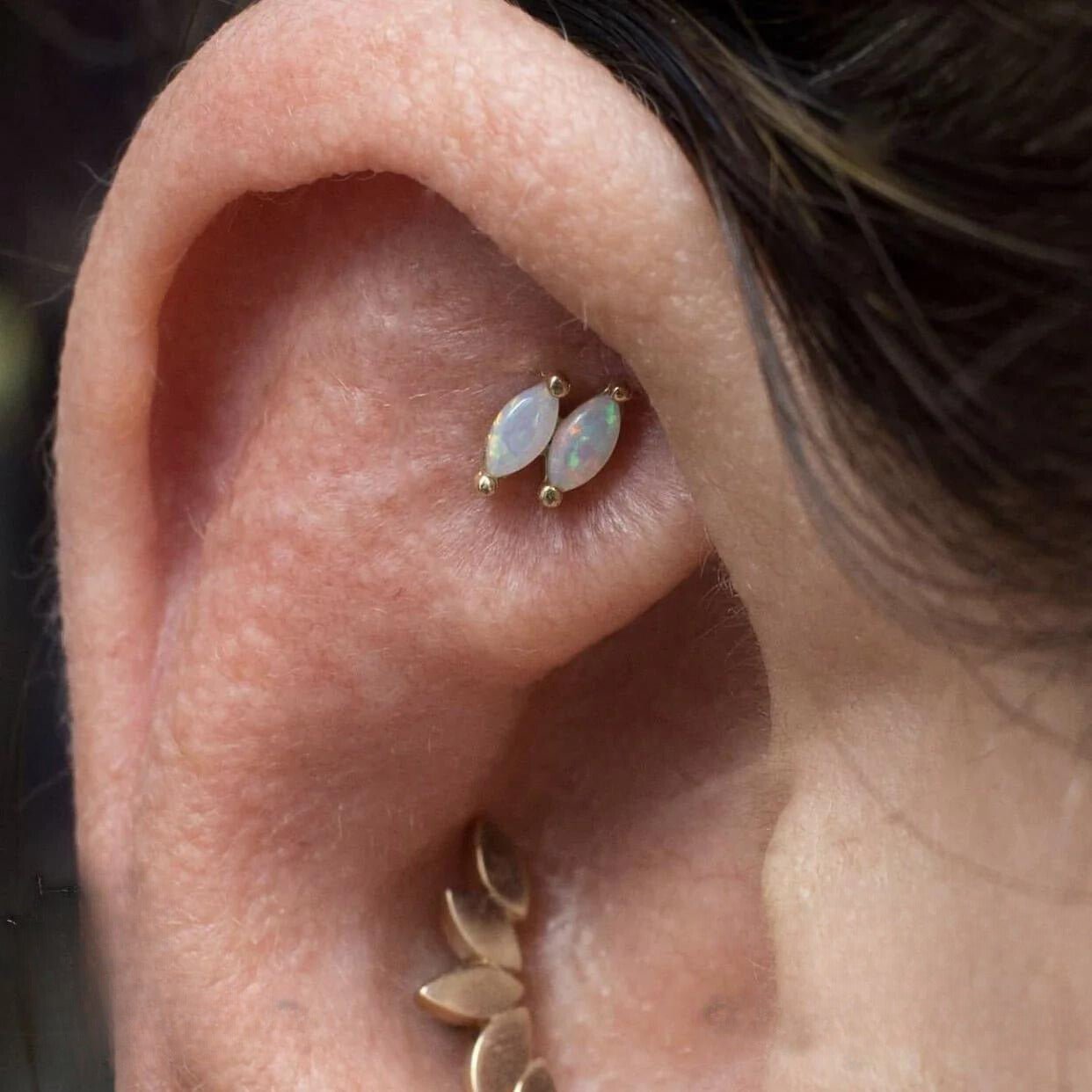 DOUBLE ZURI MARQUISE OPAL - THREADLESS END piercing-zone.com