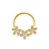 Alyssa Seamless Ring – 14K Gold Micro-Cluster Arc Design