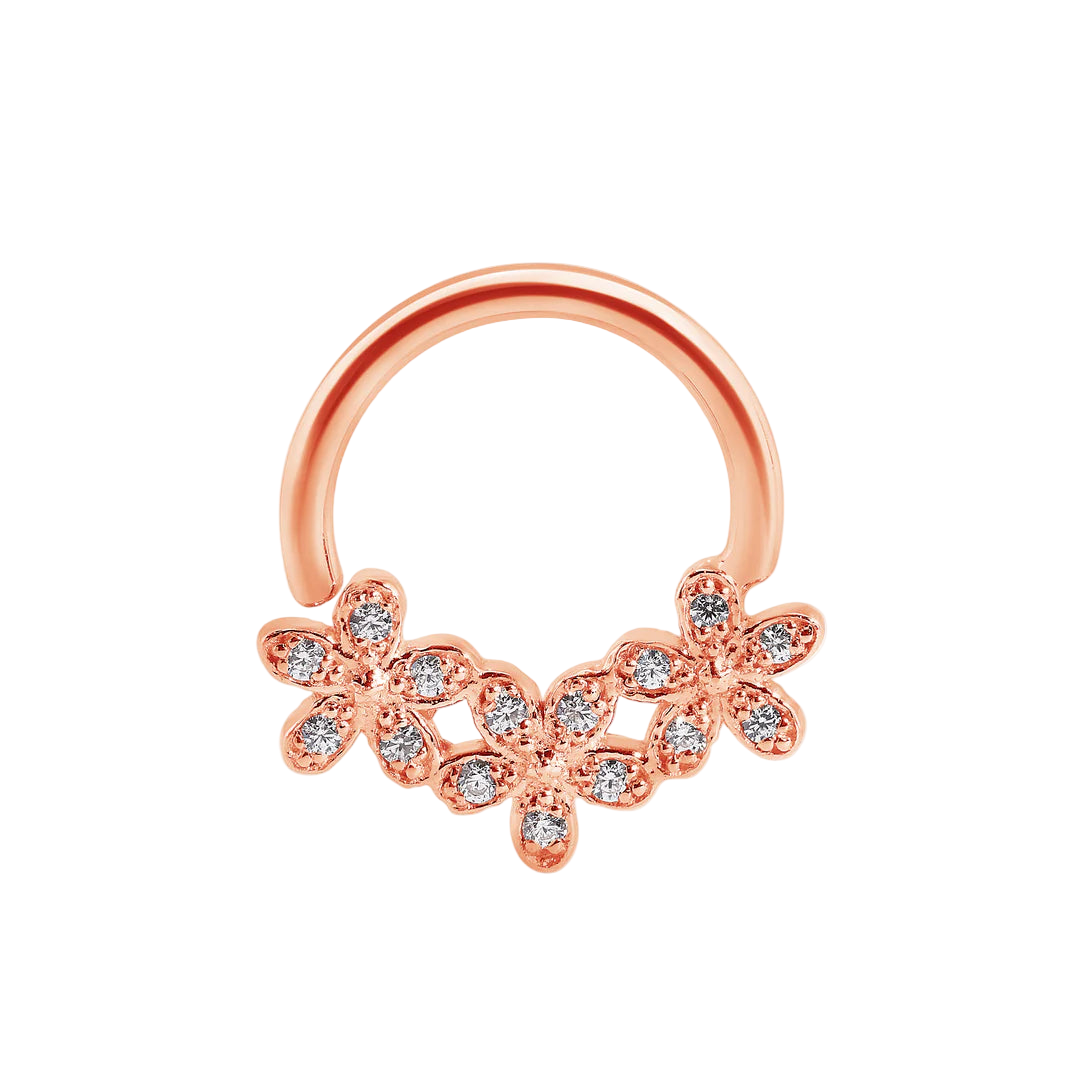 Alyssa Seamless Ring – 14K Gold Micro-Cluster Arc Design