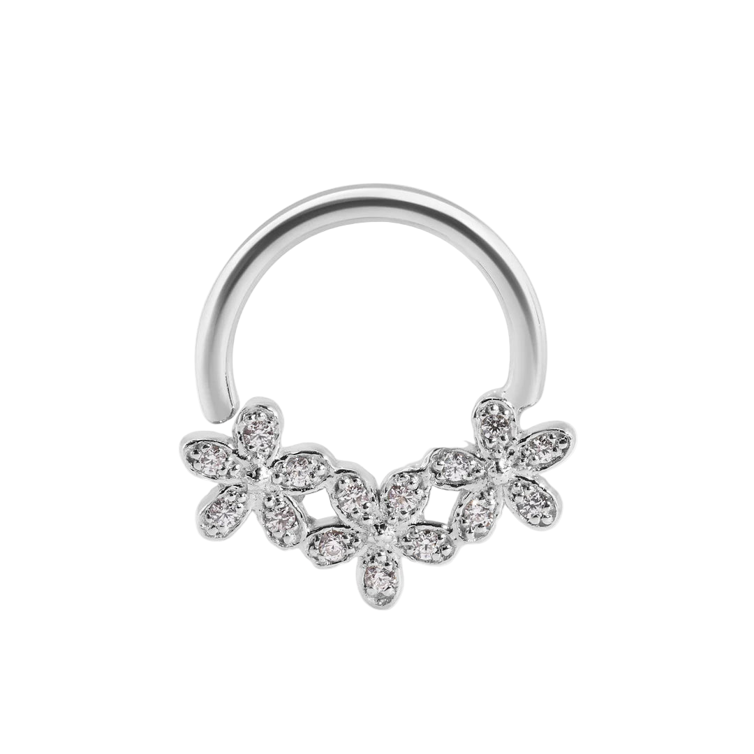 Alyssa Seamless Ring – 14K Gold Micro-Cluster Arc Design