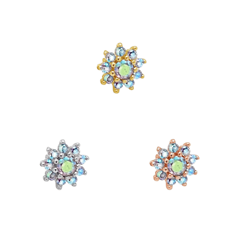 ELOISE FLOWER - MERCURY MIST TOPAZ THREADLESS END piercing-zone.com