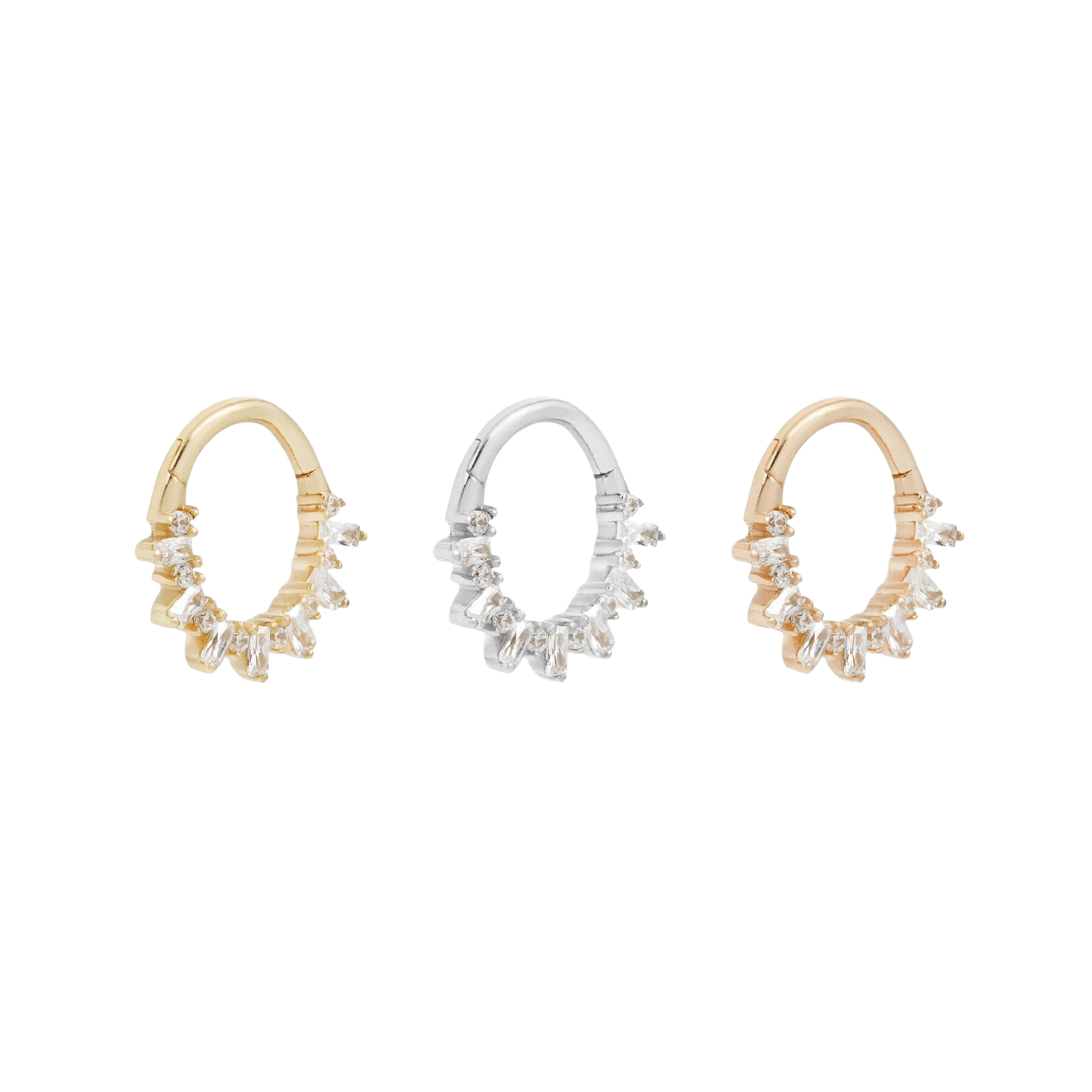 UNFORGETTABLE - CZ - SOLID 14KT GOLD CLICKER piercing-zone.com