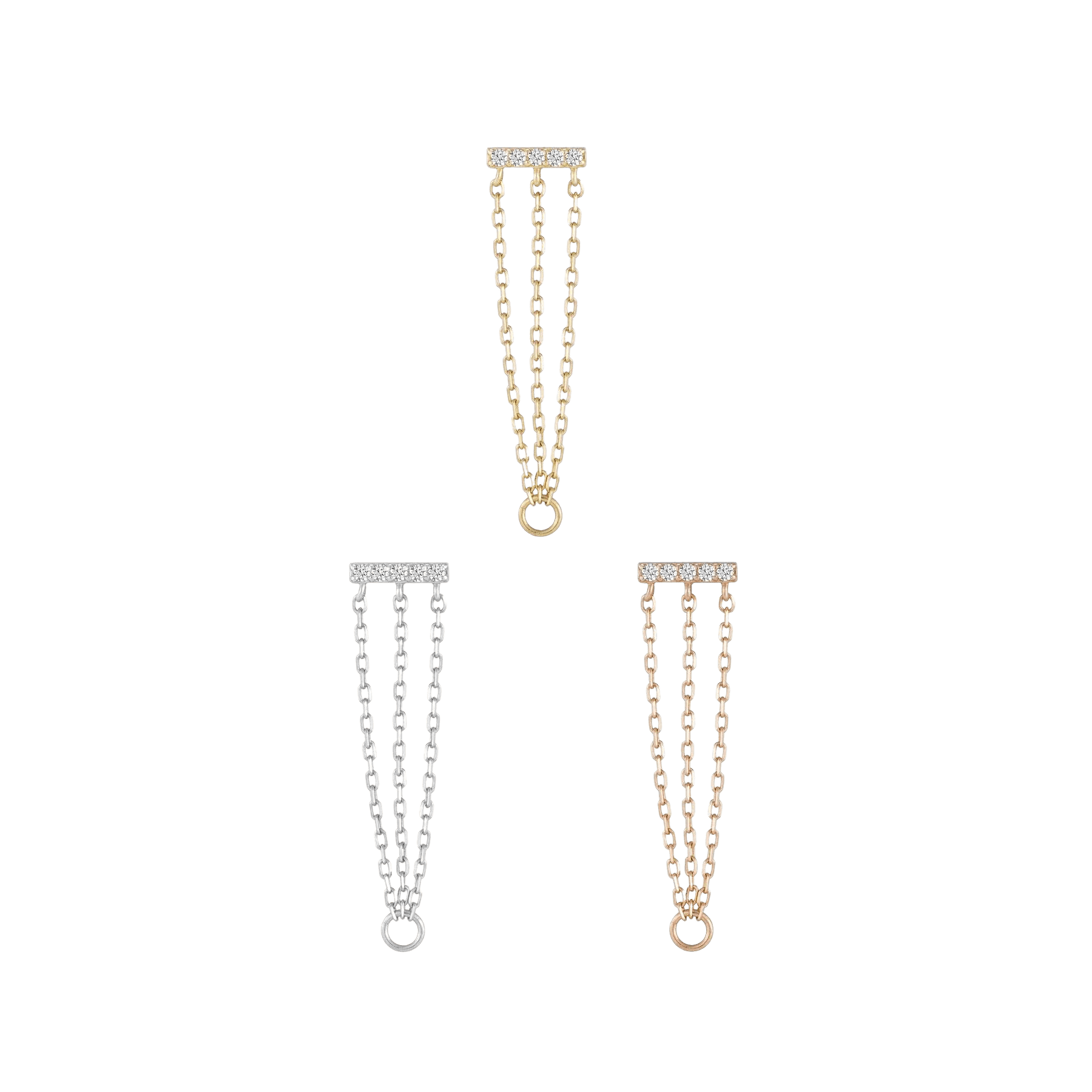 AURALIE - CZ - GOLD THREADLESS END piercing-zone.com