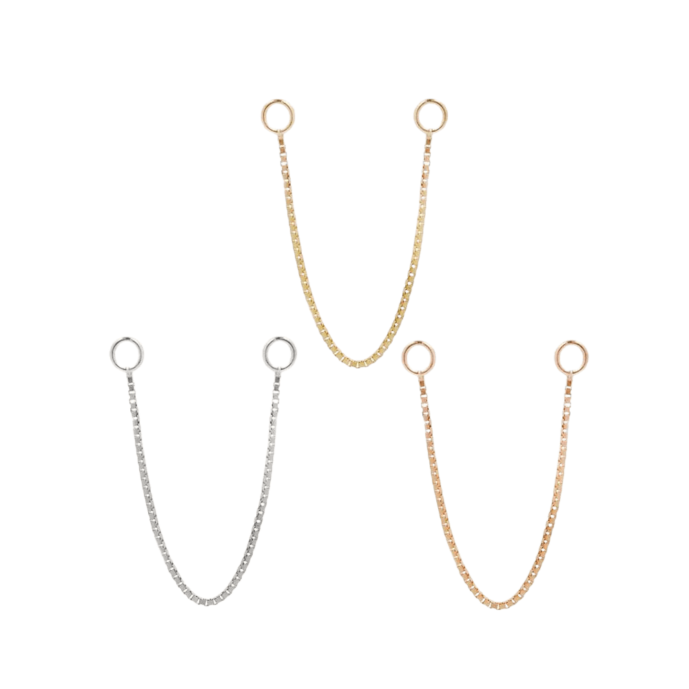 SINGLE BOX CHAIN - SOLID 14KT GOLD piercing-zone.com