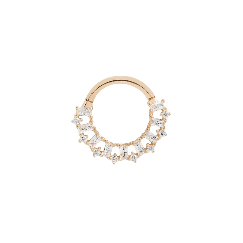 OBSESSED - CZ - SOLID 14KT GOLD CLICKER piercing-zone.com