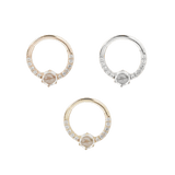 TINSLEY - CZ + WHITE SAPPHIRE - SOLID 14KT GOLD CLICKER piercing-zone.com