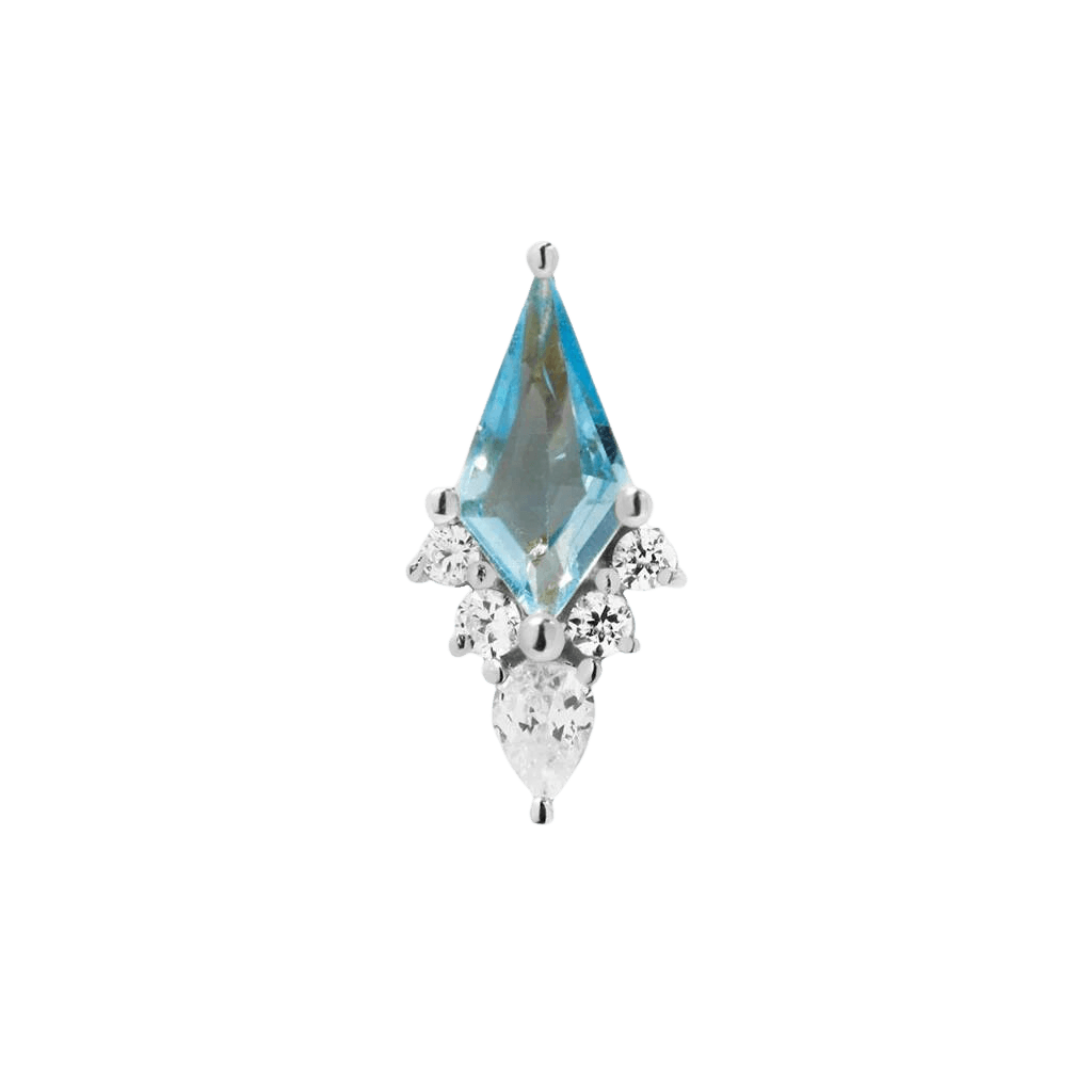 AFTERGLOW - SWISS BLUE TOPAZ + CZ - THREADLESS END piercing-zone.com