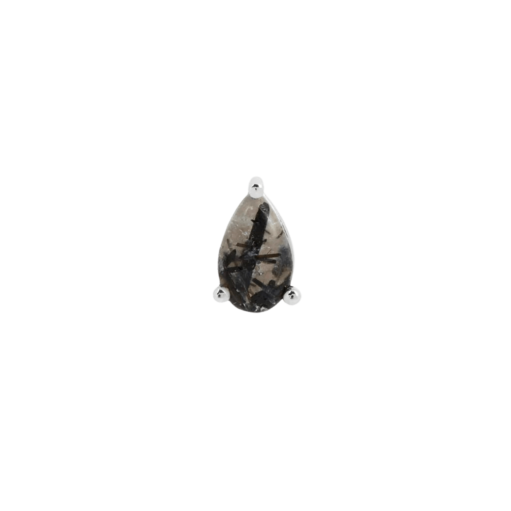 TOURMALATED QUARTZ PEAR - THREADLESS END piercing-zone.com