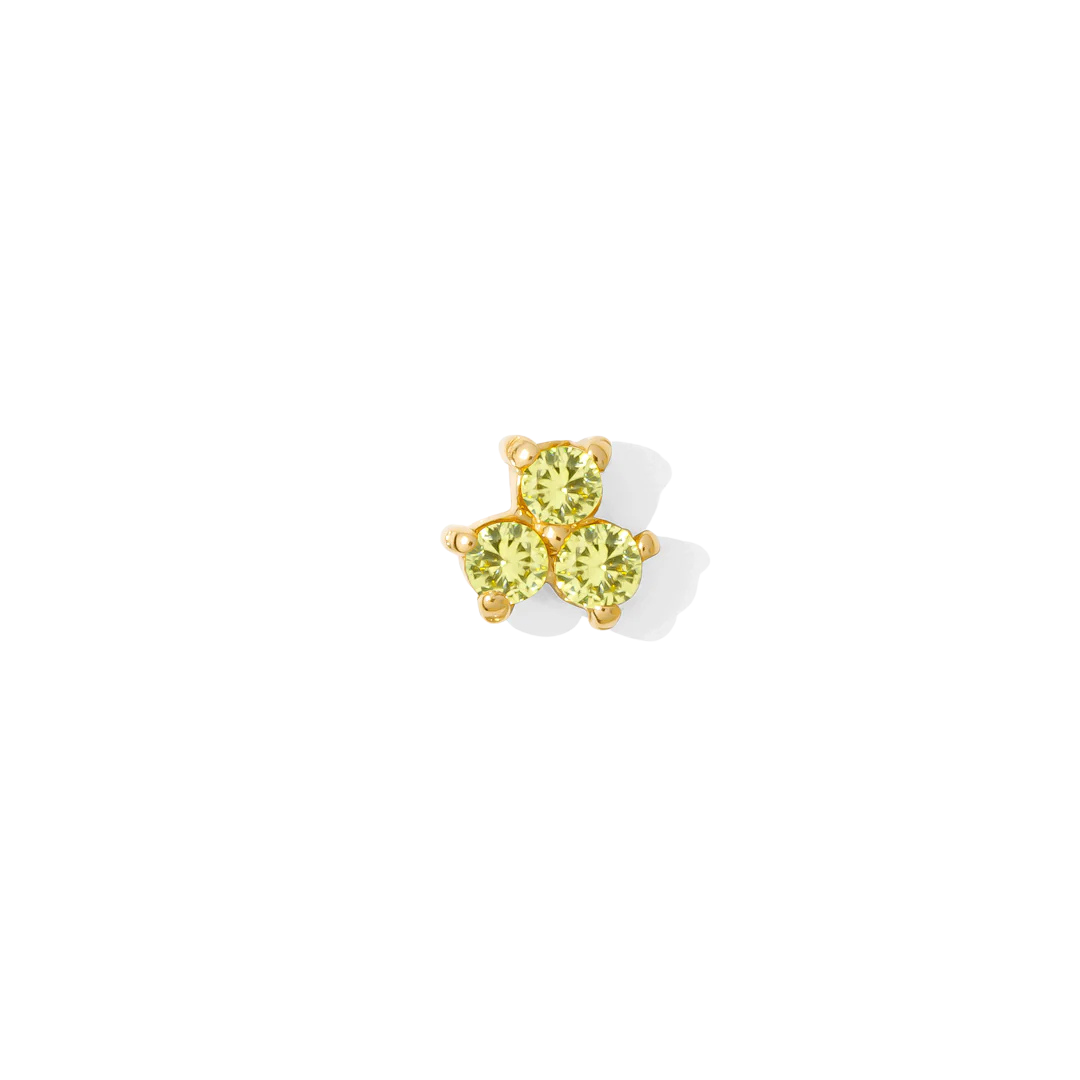 Vida – 14K Gold Three-Stone Cluster Threadless End