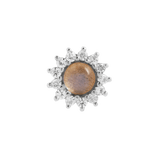 DELPHINE - LABRADORITE + WHITE SAPPHIRE - THREADLESS END piercing-zone.com