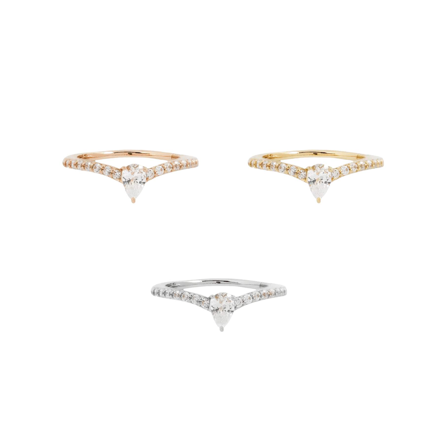 NYX - CZ - SOLID 14KT GOLD CLICKER piercing-zone.com