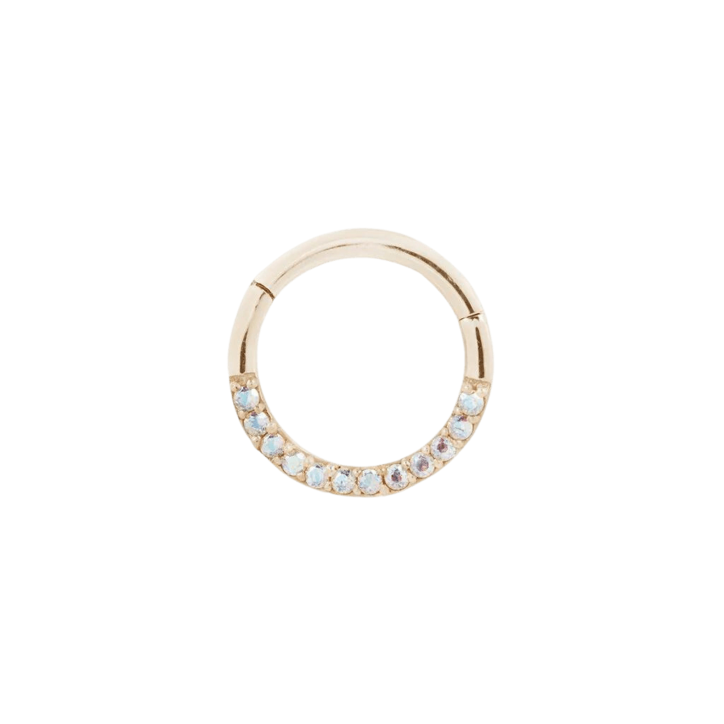 DIA - MERCURY MIST TOPAZ SOLID 14KT GOLD CLICKER piercing-zone.com