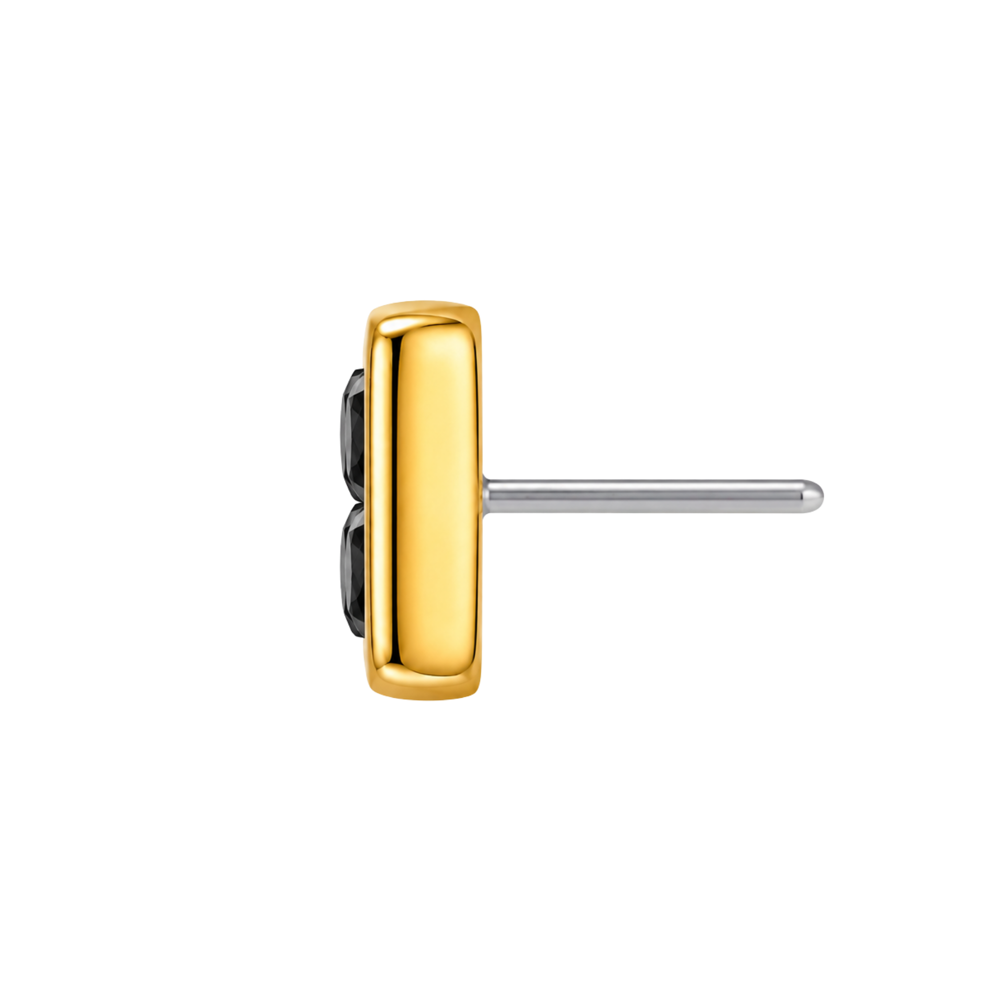 2 Stone Channel – 14K Gold Threadless/Threaded End