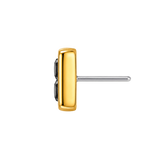 2 Stone Channel – 14K Gold Threadless/Threaded End
