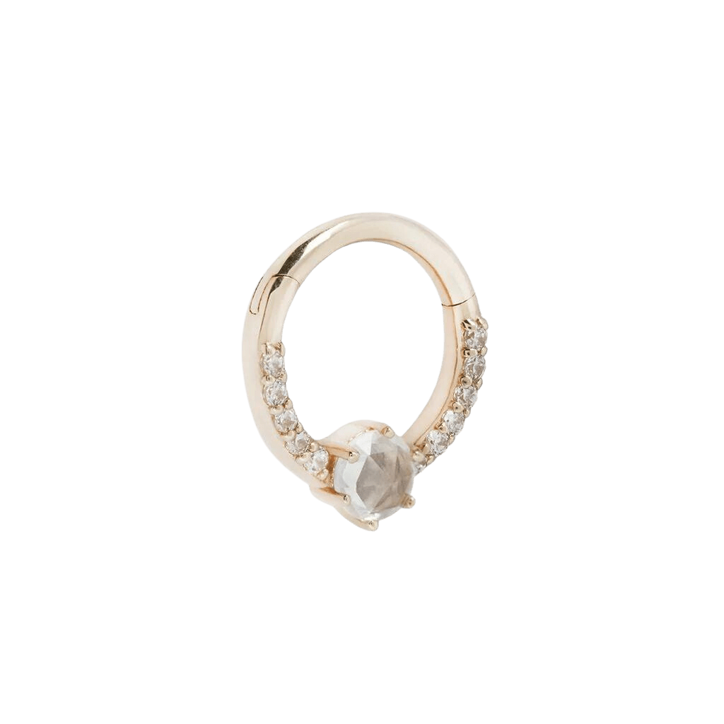 TINSLEY - CZ + WHITE SAPPHIRE - SOLID 14KT GOLD CLICKER piercing-zone.com