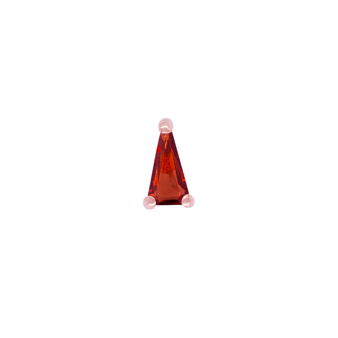 Seek Garnet Threadless End – 14K Gold & Triangle-Cut Gemstone
