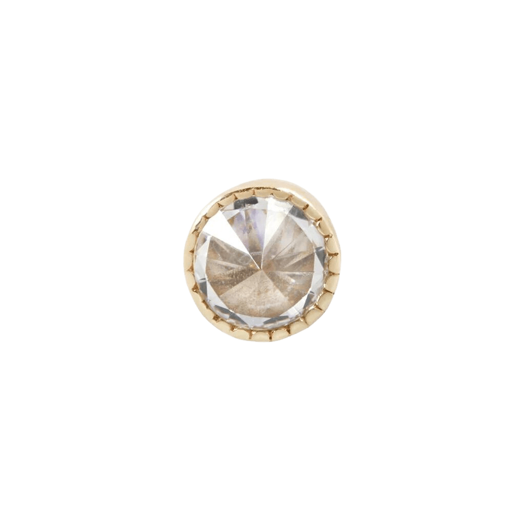 MILGRAIN REVERSE SET CZ - THREADLESS END piercing-zone.com
