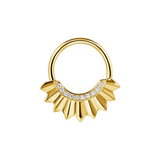 Apollo Seamless Ring – 14K Gold Ten-Gem Micro Pavé Design