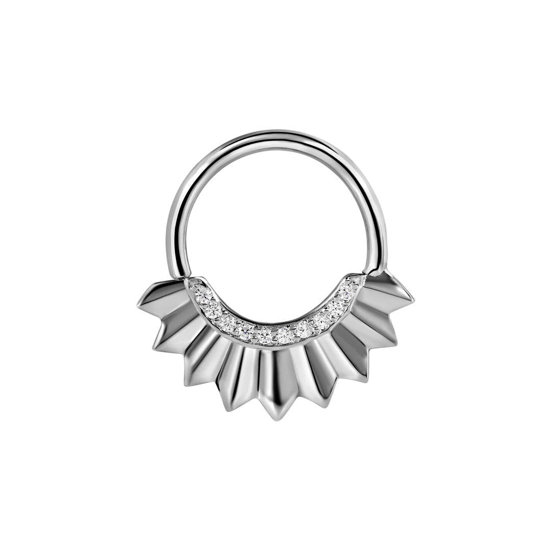 Apollo Seamless Ring – 14K Gold Ten-Gem Micro Pavé Design