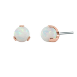 3-Prong Faux-pal - 18K Gold Opal Threadless/Threaded End - piercing - zone.com
