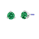 3-Prong Gem - 18K Gold Genuine Gem Threadless/Threaded End - piercing - zone.com