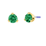 3-Prong Gem - 18K Gold Genuine Gem Threadless/Threaded End - piercing - zone.com