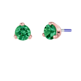 3-Prong Gem - 18K Gold Genuine Gem Threadless/Threaded End - piercing - zone.com