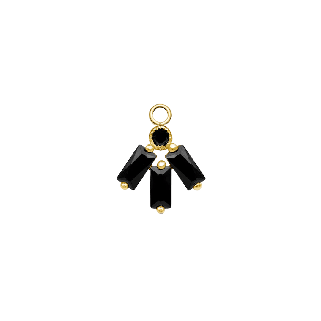 3 Baguette – 14K & 18K Gold Gemstone Charm - piercing - zone.com