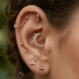 3 Bead Cluster – 14K Gold Minimalist Threadless End - piercing - zone.com
