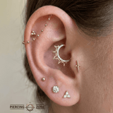 3 Bead Cluster – 14K Gold Minimalist Threadless End - piercing - zone.com