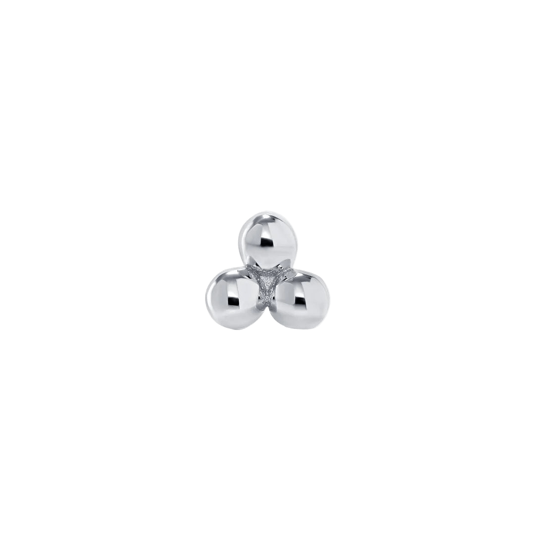 3 Bead Stud – 14K Gold Threadless & Threaded End - piercing - zone.com