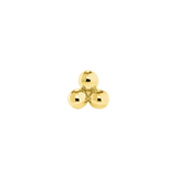 3 Bead Stud – 14K Gold Threadless & Threaded End - piercing - zone.com