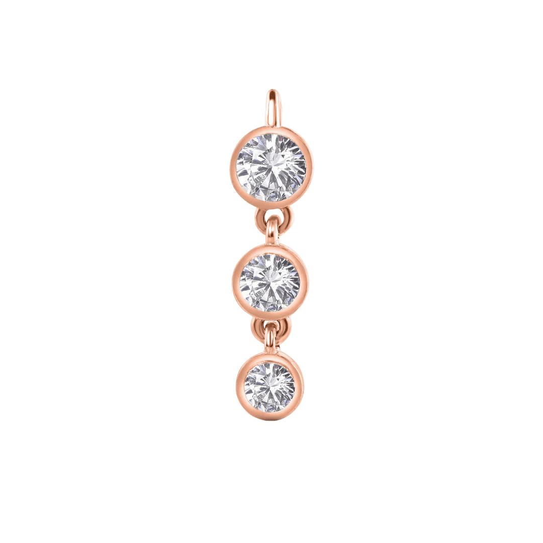 3 Bezel – 14K & 18K Gold Gemstone Charm - piercing - zone.com