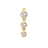 3 Bezel – 14K & 18K Gold Gemstone Charm - piercing - zone.com