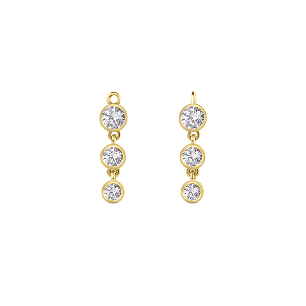 3 Bezel – 14K & 18K Gold Gemstone Charm - piercing - zone.com