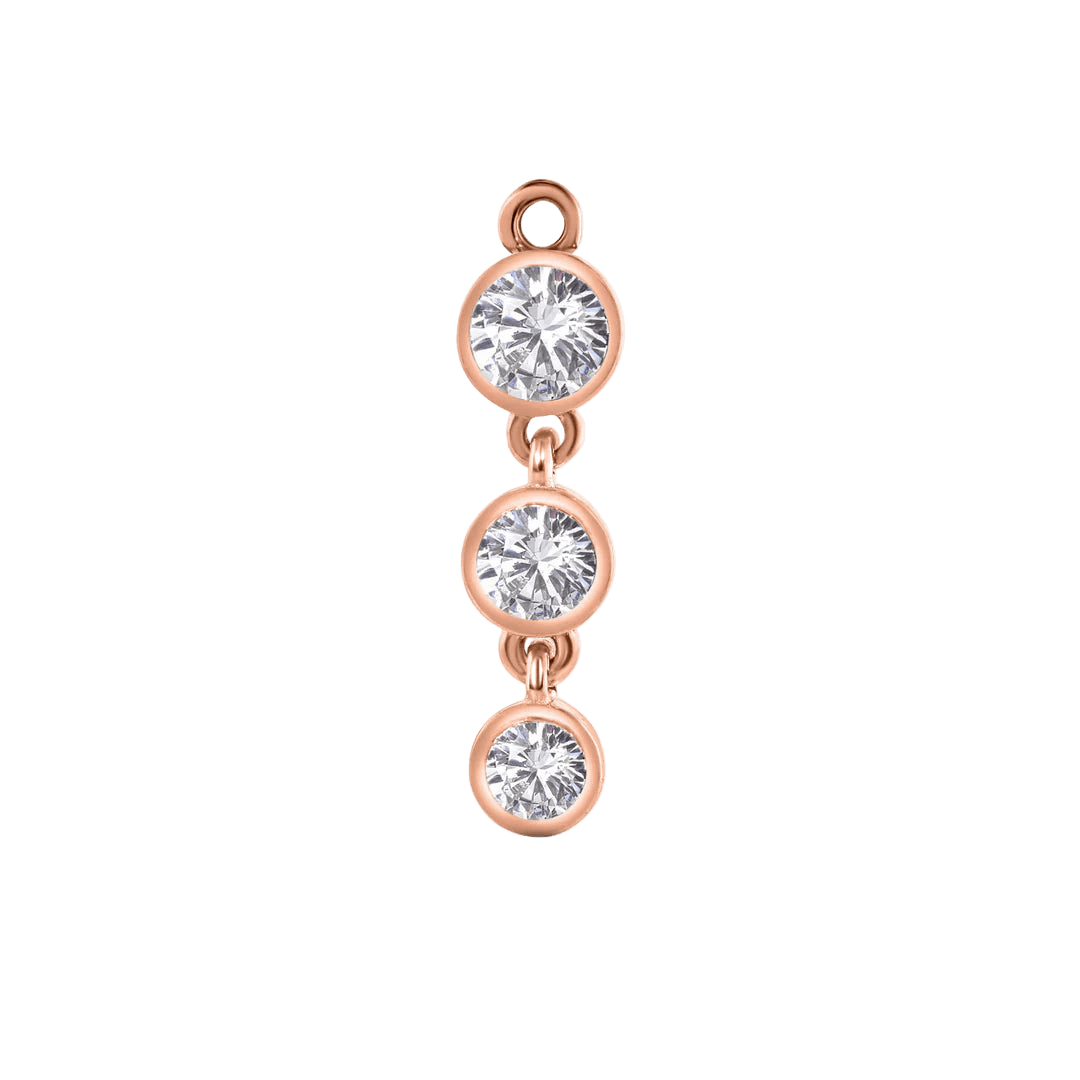 3 Bezel – 14K & 18K Gold Gemstone Charm - piercing - zone.com