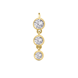 3 Bezel – 14K & 18K Gold Gemstone Charm - piercing - zone.com