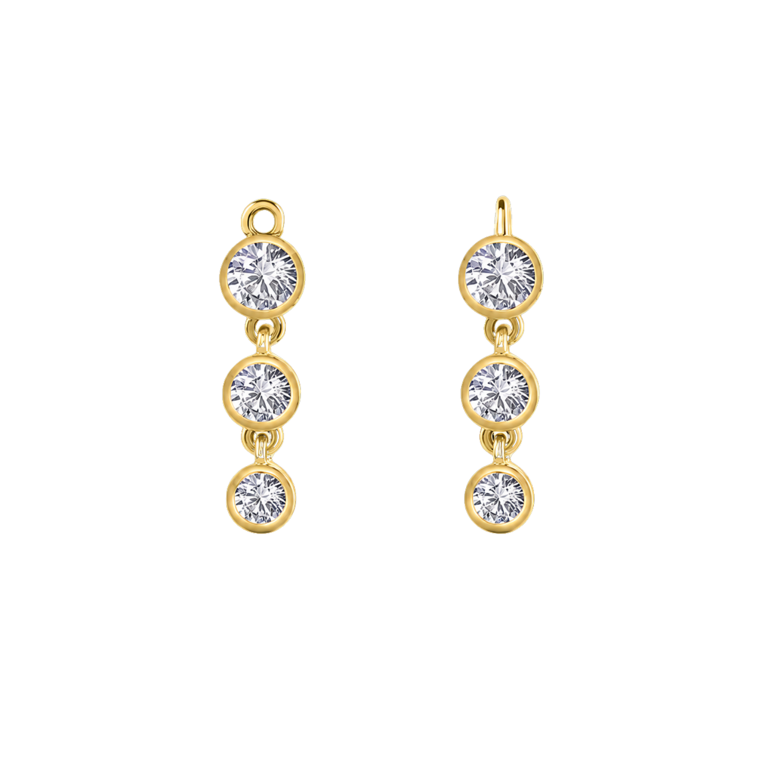 3 Bezel – 14K & 18K Gold Gemstone Charm