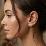 3 Cluster Double Prong – 14K/18K Gold Multi - Gem Threadless End - piercing - zone.com