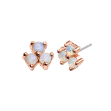 3 Cluster Double Prong – 14K Gold Threadless/Threaded End