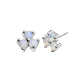 3 Cluster Double Prong – 14K Gold Threadless/Threaded End