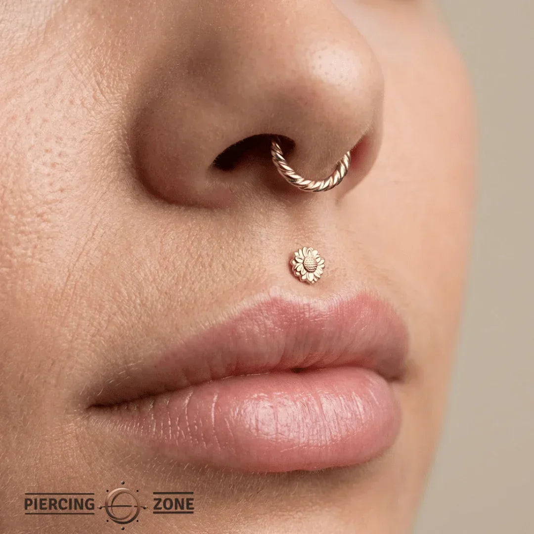 3 Color Twisted Seamless Ring – 14K Gold Tri - Tone Cup & Divot Design - piercing - zone.com