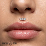 3 Gem Baguette – 14K/18K Gold Triple Baguette Threadless End - piercing - zone.com