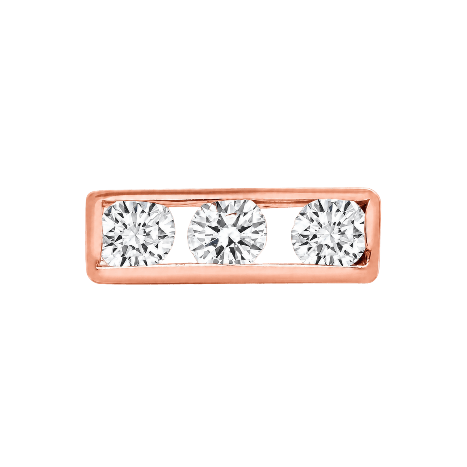 3 Gem Baguette – 14K Gold Threadless/Threaded End - piercing-zone.com